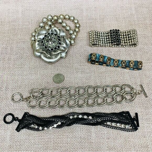 Silver Black Bracelet Bundle - Picture 1 of 4